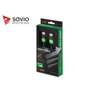 SAVIO GCL-03 HDMI kábel v2.0 1,8 m zöld Xbox One