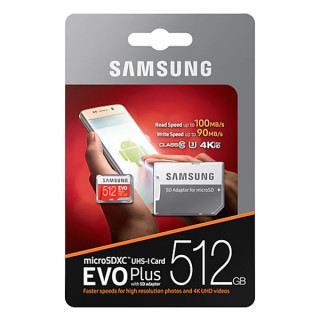 Samsung 512GB microSDXC kártya EVO Plus + adapterrel 