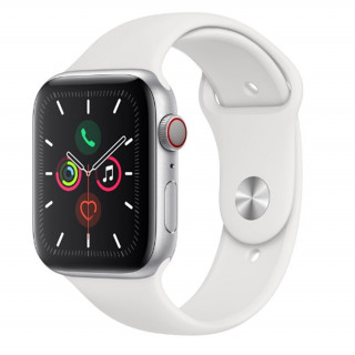Apple Watch Series 5 44mm GPS Ezüst Alimíniumtok Fehér sportpánt 
