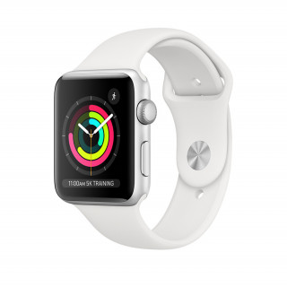 Apple Watch Series 3 42mm Silver Aluminum Case with White Sport Band 