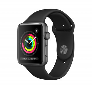 Apple Watch Series 3 38mm Space Grey Aluminium Case with Black Sport Band 