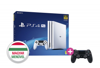 PlayStation 4 (PS4) Pro 1TB Glacier White (fehér) + PS4 Sony Dualshock 4 Wireless Controller (OEM) 