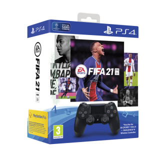 Playstation 4 (PS4) Dualshock 4 kontroller (Fekete) + FIFA 21 PS4