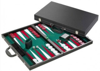 Backgammon, 53cm-es, fekete műbőr táskában - 605514 Játék