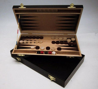 Backgammon fából, 28x15 cm, sötétbarna - 602113 Játék