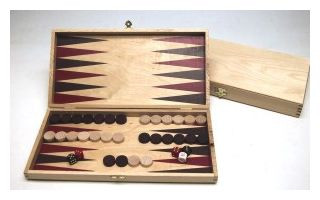 Backgammon világos fadobozban, 28x14 cm 601098 Játék