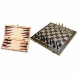 Sakk és Backgammon fából, 29 cm 670016 Játék