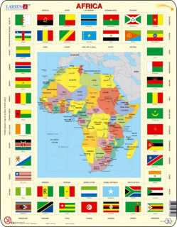 Larsen maxi puzzle 70 db-os Afrika térkép és zászlók KL3 
