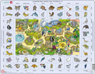 Larsen maxi puzzle 70 db-os Tanuljunk angolul! - Az állatkertben EN5 Ajándéktárgyak