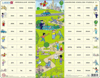 Larsen maxi puzzle 54 db-os Tanuljunk angolul! - Rendhagyó igék 1 EN11 Ajándéktárgyak