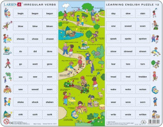 Larsen maxi puzzle 54 db-os Tanuljunk angolul! - Rendhagyó igék 2 EN12 
