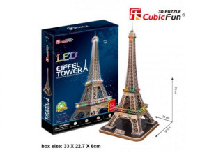 3D puzzle világítós Eiffel Tower LED világítással 82 db-os Játék
