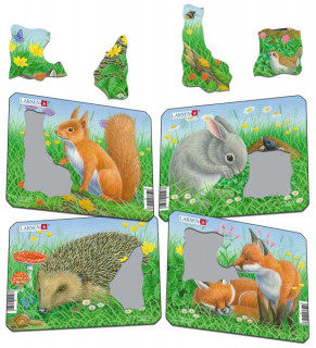 Larsen mini puzzle 5 db-os - Erdei állatok Z12 Ajándéktárgyak