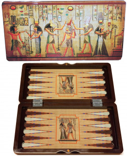 Backgammon, 30 cm-es Egyiptomos fadobozban - 601130 Játék