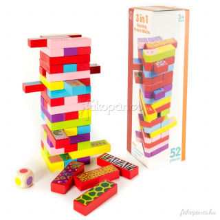 3 játék 1-ben (jenga, dominó, memória) Játék