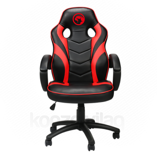 Marvo Gamer szék - CH-301 RD (állítható dőlés/magasság; fix kartámasz; PU; max.150kg-ig, fekete-piros) PC