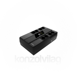NJOY Szünetmentes Elosztósor  600VA - Token 600 (2x4 Schuko, line-interaktív, HID USB, túlfeszültség védett, fekete) PC