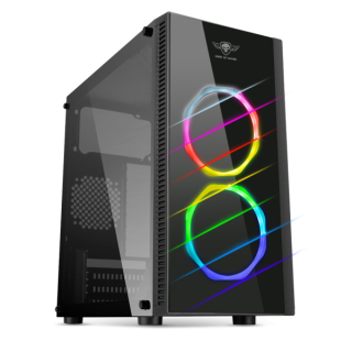 Spirit of Gamer Számítógépház - Deathmatch 6 RGB (fekete, ablakos, 2x12cm RGB ventilátor, mATX/mITX, 1xUSB3.0, 1xUSB2.0) PC