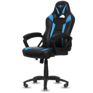 Spirit of Gamer szék - FIGHTER Blue (állítható magasság; párnázott kartámasz; PU; max.120kg-ig, fekete-kék) 