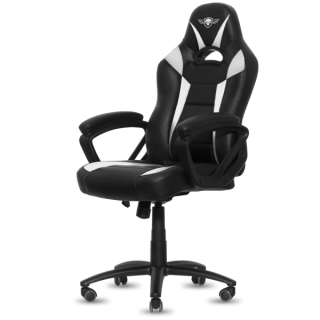 Spirit of Gamer szék - FIGHTER White (állítható magasság; párnázott kartámasz; PU; max.120kg-ig, fekete-fehér) 