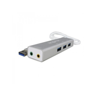 APPROX USB HUB - 5.1 USB hangkártya + 3db USB3.0 port (3.5mm Audio Jack (output), Microphone (input)) 