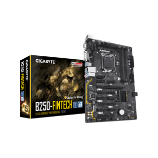 Gigabyte Alaplap - Intel GA-B250-FinTech S1151 (B250, 4xDDR4 2400MHz,PCI-E, 11xPCI, 6xSATA3, 6xUSB2.0, 6xUSB3.1) PC