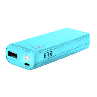 Trust Akkubank - Primo Powerbank Neon Blue (4400mAh; 5W USB; Töltöttség jelző; Zseblámpa) Mobil