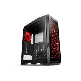 Rampage Számítógépház - Phantom (fekete; ablakos; ATX; alsó táp; 1x120mm; 1xUSB3.0 + 1xUSB2.0, I/O; porszűrő) PC