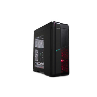 Rampage Számítógépház - Titan Plus (fekete; ablakos; ATX; alsó táp; 2x120mm; 1xUSB3.0 + 2xUSB2.0, I/O; porszűrő) PC