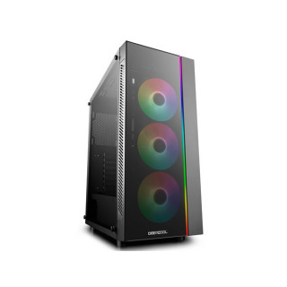 DeepCool Számítógépház - MATREXX 55 ADD-RGB 3F (fekete, ablakos, 3x12cm ventilátor, ATX, mATX, 1xUSB3.0, 2xUSB2.0) PC