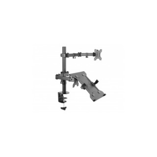 MOUNT-WALL EQuip 13"-32" Articulating Dual Arm Monitor Laptop Desk Mount Bracket TV