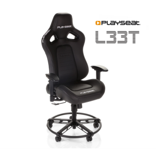 Playseat® Gamer szék - L33T BLACK (állítható magasság, állítható karfa, lábtartó, fekete) 