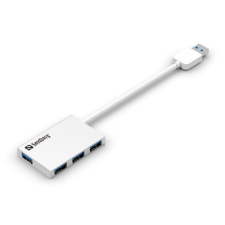 Sandberg Pocket 4-portos USB3.0 hub ezüst-fehér (aluminium case) PC