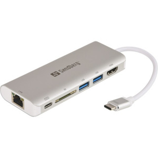 EXT Sandberg USB-C dokkoló ezüst-fehér PC