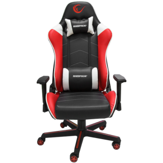 GSZEK Rampage Gamer szék - KL-R79 Comfort (fehér-fekete-vörös; állítható magasság; állítható kartámasz; 3D PVC bőr; PC