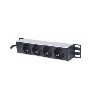 Manhattan elosztó - 10" Rackmount elosztó, 4 aljzat, LED fény, 1.8m PC