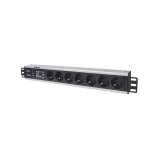 Manhattan elosztó - 19" 1.5U Rackmount elosztó, 7 aljzat,  3m, túlfeszültség védelem, PDU PC