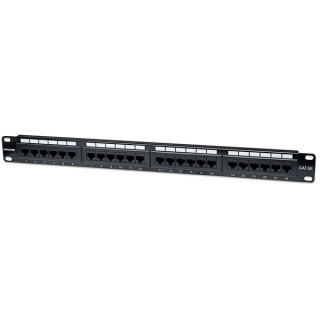 Manhattan Patch panel - CAT5e UTP patch panel, 24 portos, 1U, Fekete PC