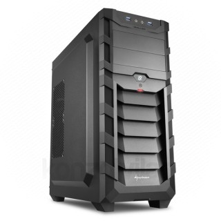 Sharkoon Számítógépház - SGC1 (fekete; alsó táp; ATX,mATX; mITX; 2xUSB3.0; I/O; 2x120mm ventillátor) PC