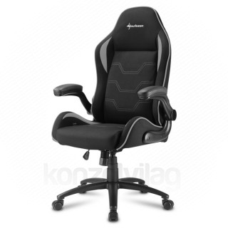 GSZEK Sharkoon Gamer szék - Elbrus 1 Black/Grey (állítható magasság; fix kartámasz; szövet; acél talp; 120kg-ig) PC