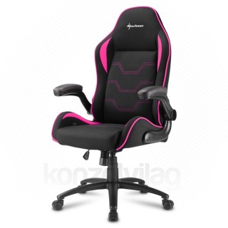Sharkoon Gamer szék - Elbrus 1 Black/Pink (állítható magasság; fix kartámasz; szövet; acél talp; 120kg-ig) 