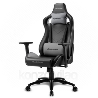 GSZEK Sharkoon Gamer szék - Elbrus 2 Black/Grey (állítható magasság; állítható kartámasz; műbőr; acél talp; 150k... PC