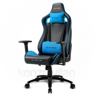 Sharkoon Gamer szék - Elbrus 2 Black/Blue (állítható magasság; állítható kartámasz; műbőr; acél talp; 150kg-ig) 
