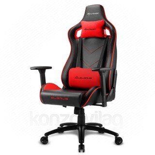 GSZEK Sharkoon Gamer szék - Elbrus 2 Black/Red (állítható magasság; állítható kartámasz; műbőr; acél talp; 150kg... PC