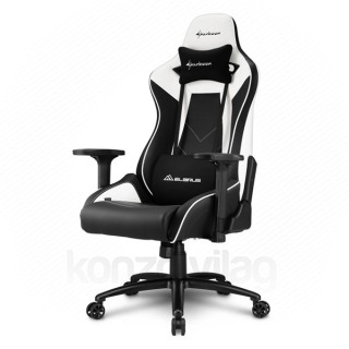 GSZEK Sharkoon Gamer szék - Elbrus 3 Black/White (állítható magasság; állítható kartámasz; műbőr; acél talp; 150... PC