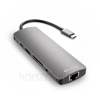 EXT Sharkoon Combo Adapter USB-C dokkoló szürke PC