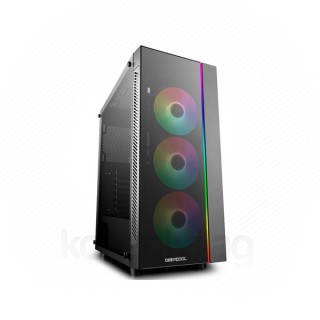 DeepCool Számítógépház - MATREXX 55 V3 ADD-RGB 3F (fekete, ablakos, 3x12cm ventilátor, ATX, mATX, 1xUSB3.0, 2x PC