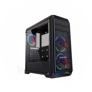 Rampage Számítógépház - METAFOR K700 (fekete; ablakos; ATX; alsó táp; 3x120mm; 1xUSB3.0 + 2xUSB2.0, I/O; porszűrő) PC