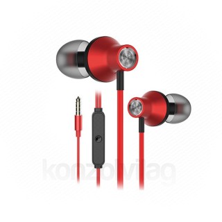 Rampage Fülhallgató - SNJ19 (mikrofon, 3.5mm TRRS jack, 1.2m kábel, piros) 