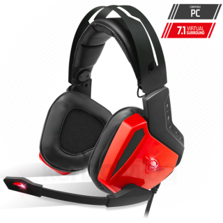 Spirit of Gamer Fejhallgató - XPERT-H100 (7.1, mikrofon, USB, hangerőszabályzó, nagy-párnás, 2.4m kábel, fekete-piros) PC